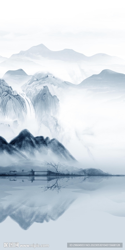 别墅 现代框画山水 tIf分层