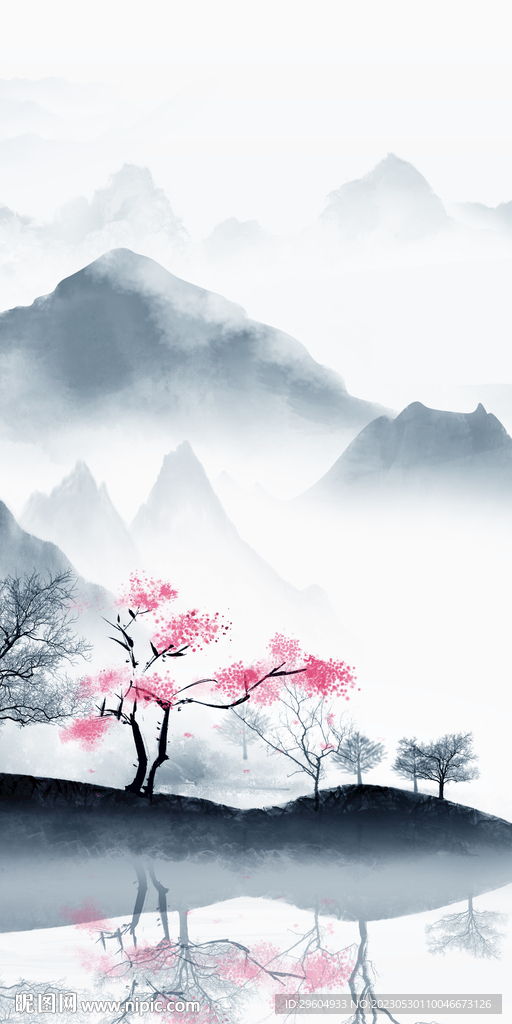 高档 高端玄关山水 tIF分层