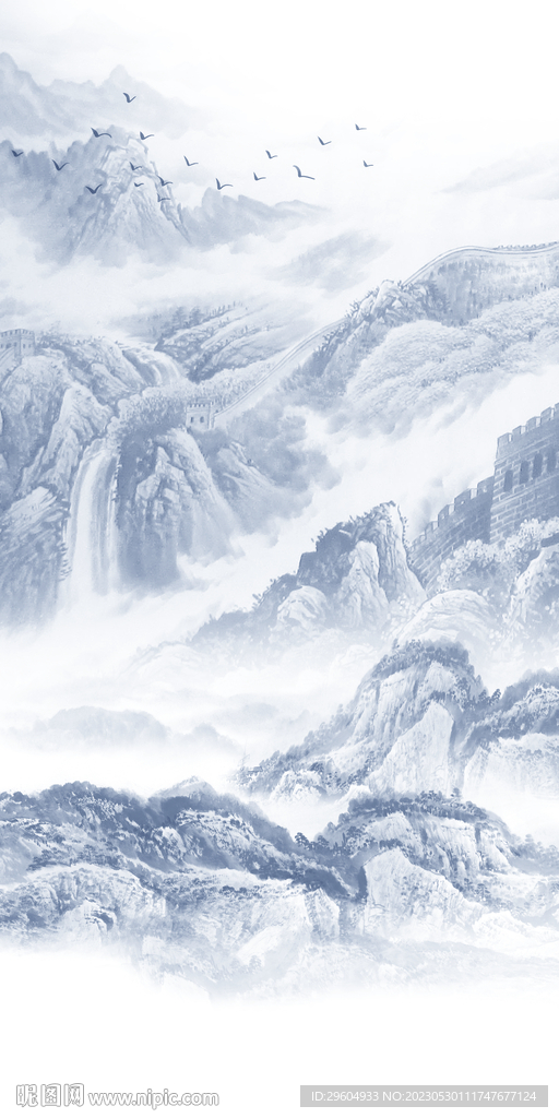 爆款 最新中式山水 tIF分层