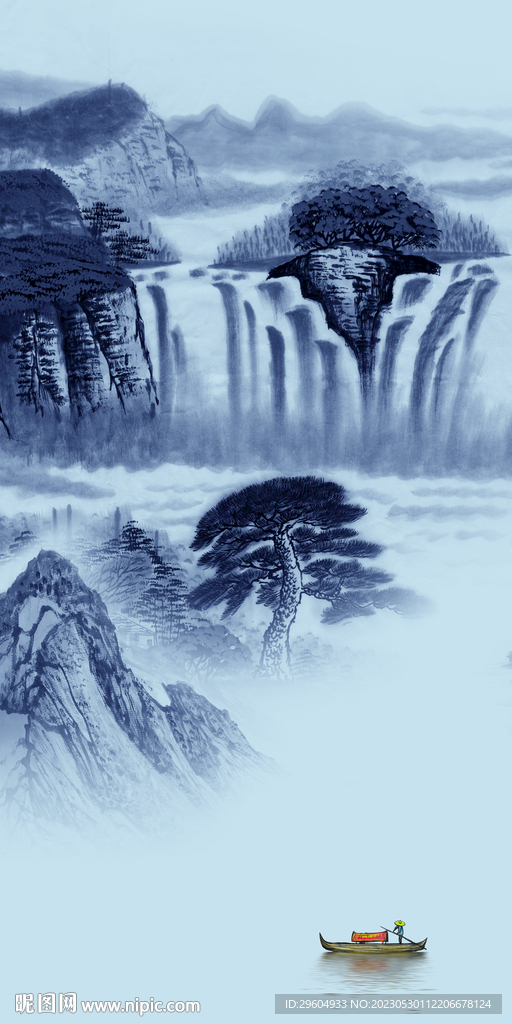 新款 玄关轻奢山水 tIF分层