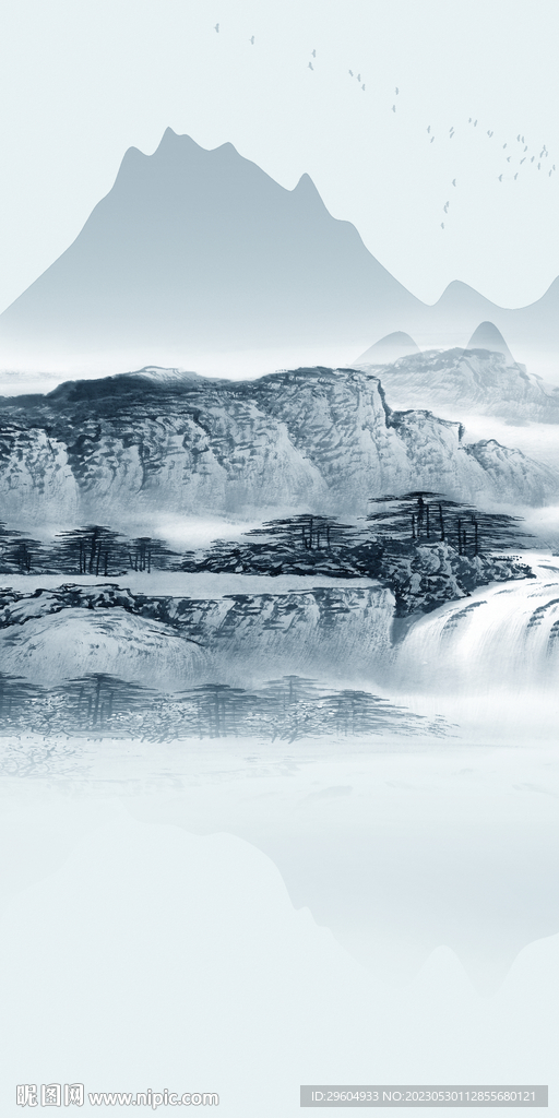 意境 玄关轻奢山水 tIF分层