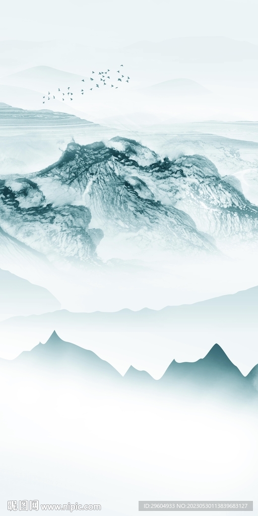 大气 现代框画山水 tIf分层