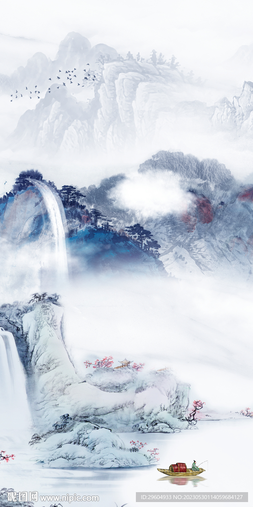 人气 玄关框画山水 tIf分层