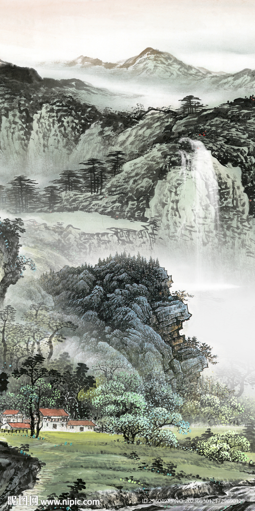 爆款 玄关轻奢山水 tIF分层