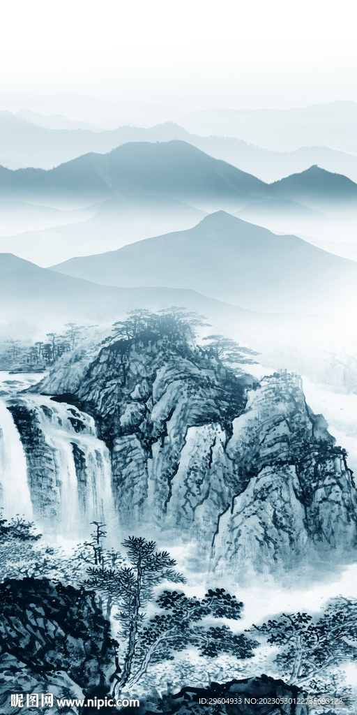 简约 玄关轻奢山水 tIF分层