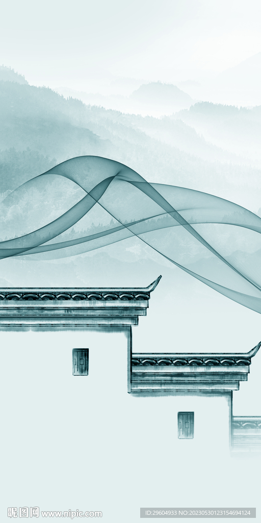 高清 简意中式玄关 tiF分层