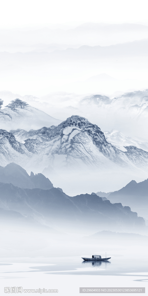 爆款 玄关高端山水 tIF分层