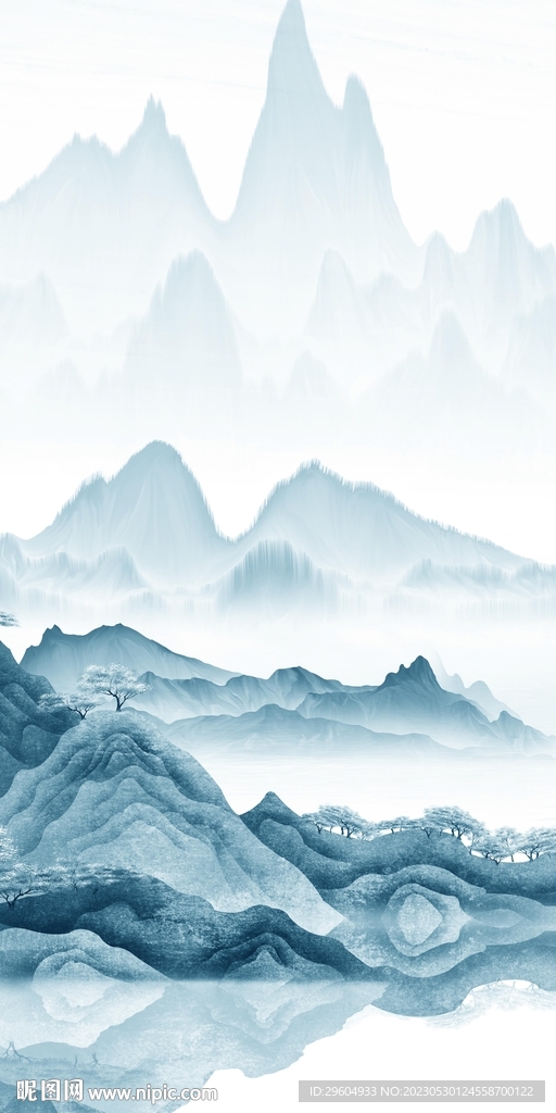 蓝色 简意中式玄关 tiF分层