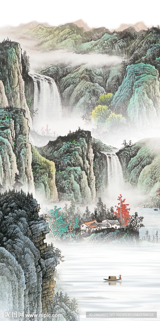 中式 清晰玄关山水 tIF分层