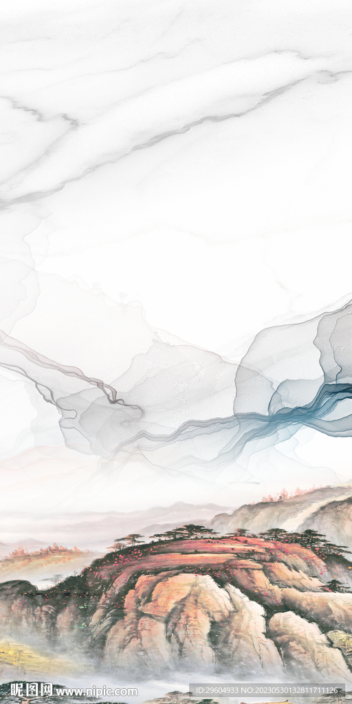 别墅 高端玄关山水 tIF分层