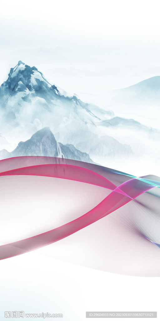 新款 清晰玄关山水 tIF分层