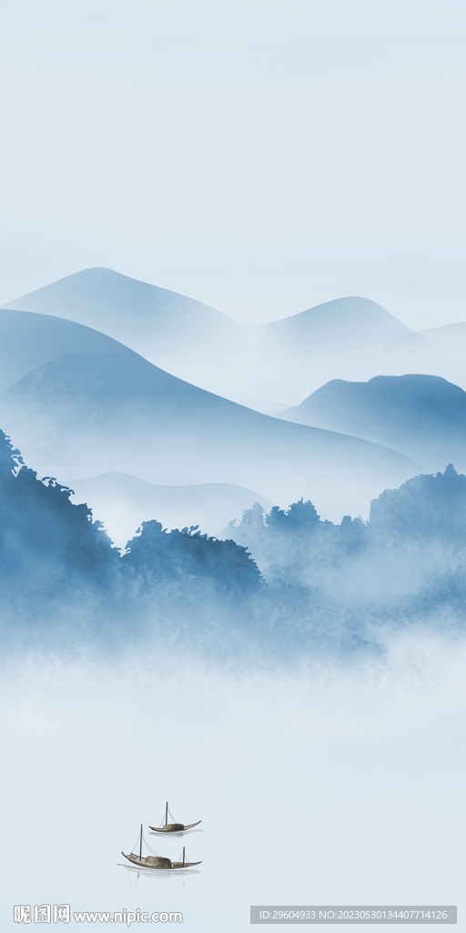 蓝色 清晰玄关新画 tiF分层