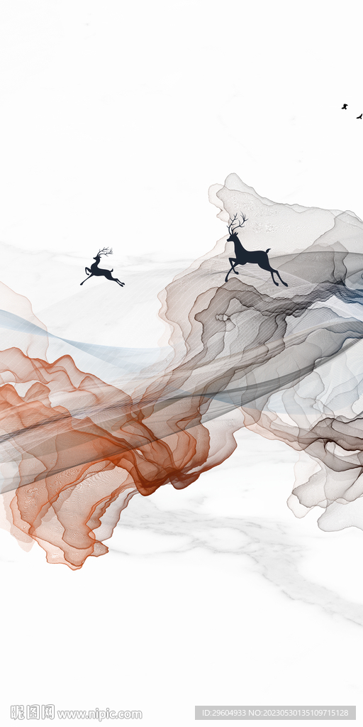 线条 清晰玄关山水 tIF分层