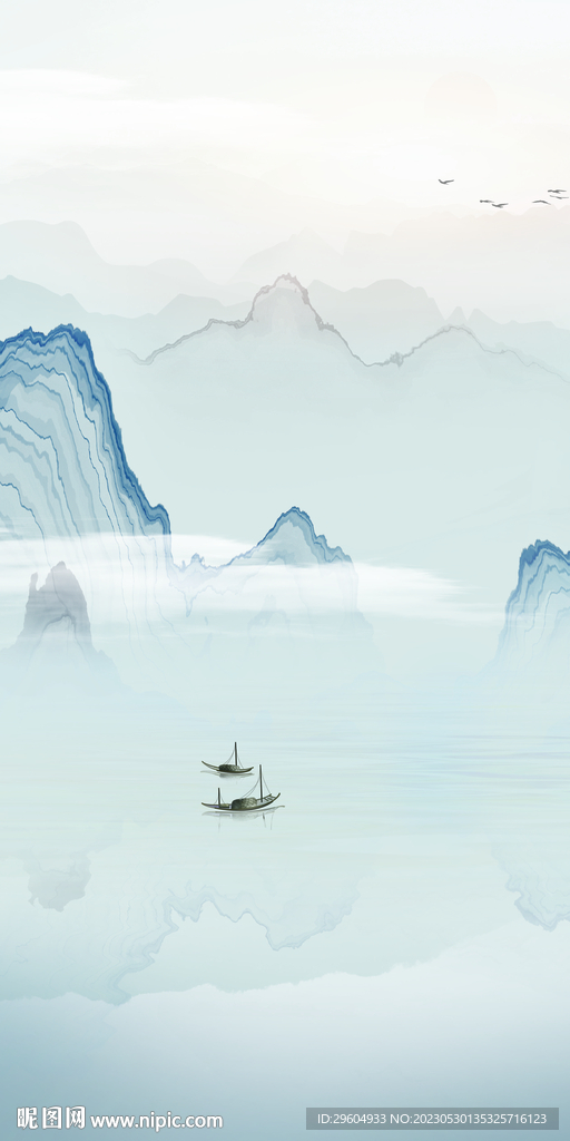 爆款 别墅玄关山水 tIF分层