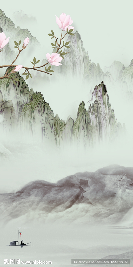 古风 玄关新简奢画 tIF分层