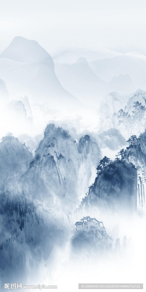 水墨 玄关爆款山水 tIF分层