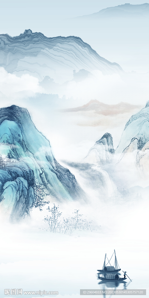 现代 玄关清晰山水 tIF分层