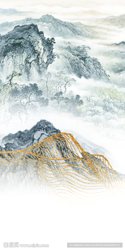 别墅 爆款中式山水 tIF分层