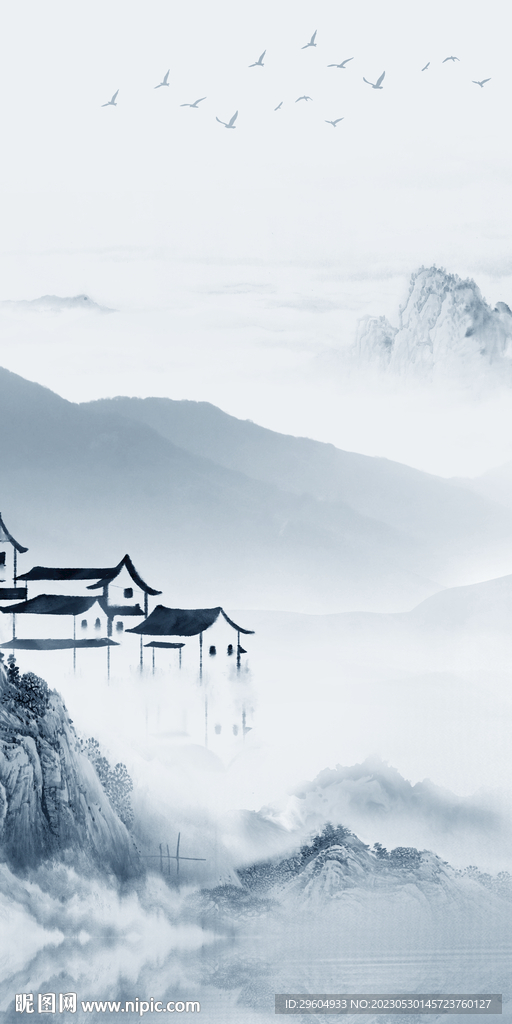 高清 玄关清晰山水 tIF分层