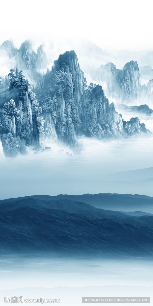 高清 玄关爆款山水 tIF分层