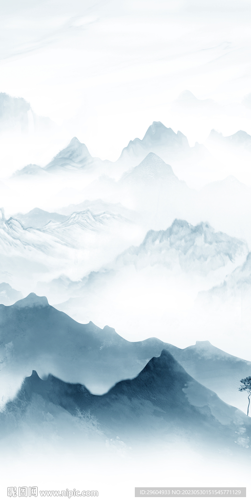 简约 爆款中式山水 tIF分层