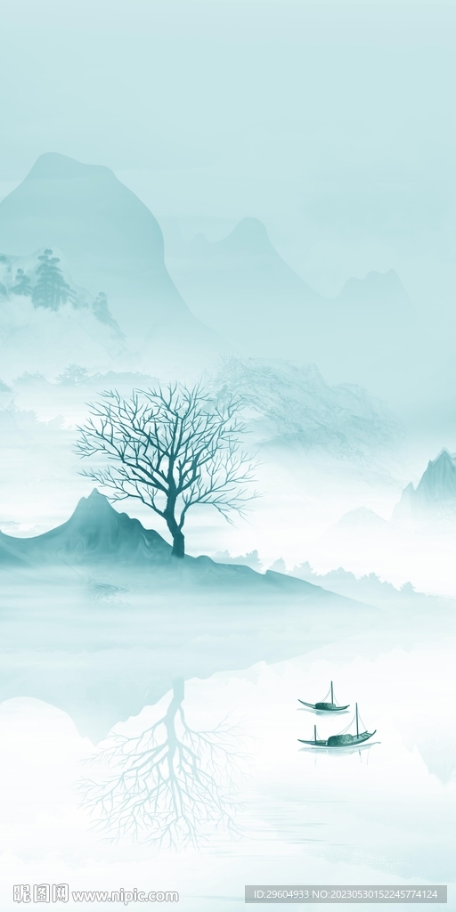 新品 轻奢玄关山水 TIF分层