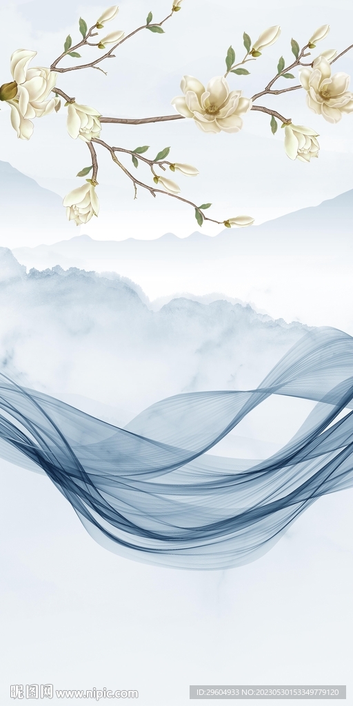 别墅 玄关爆款山水 tIF分层