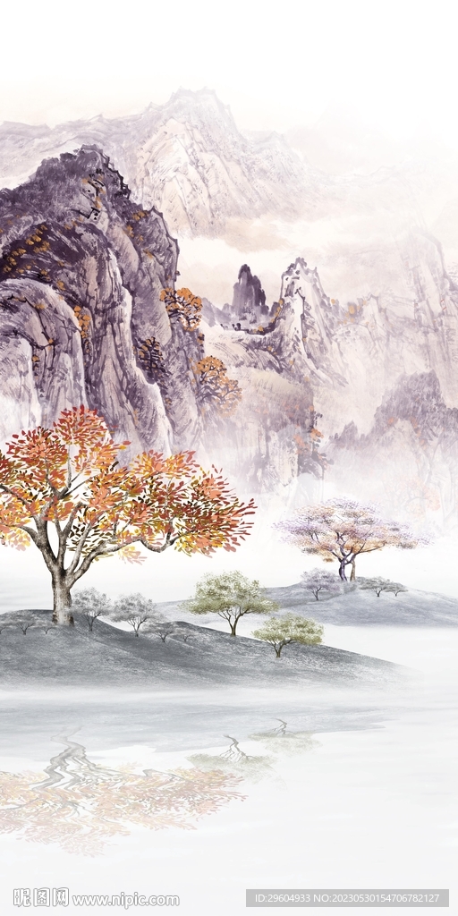 高清 爆款中式山水 tIF分层