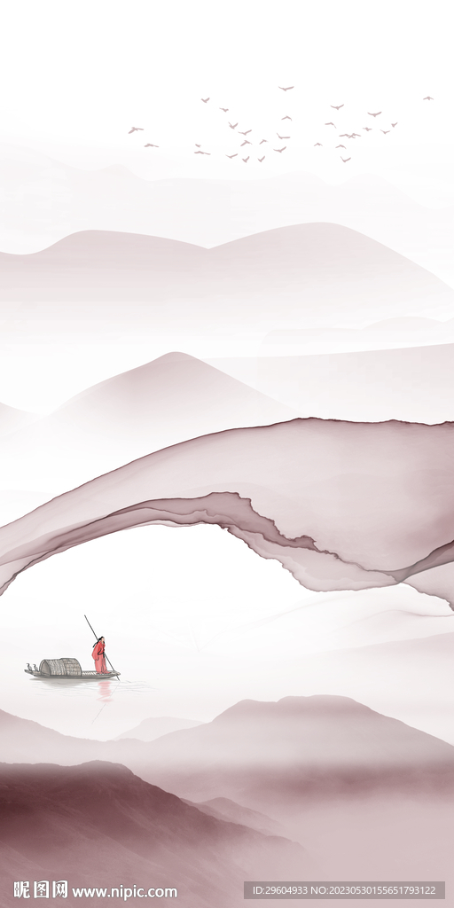 简约 高端玄关山水 tIF分层