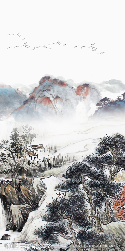 古风 简约玄关山水 tIF分层