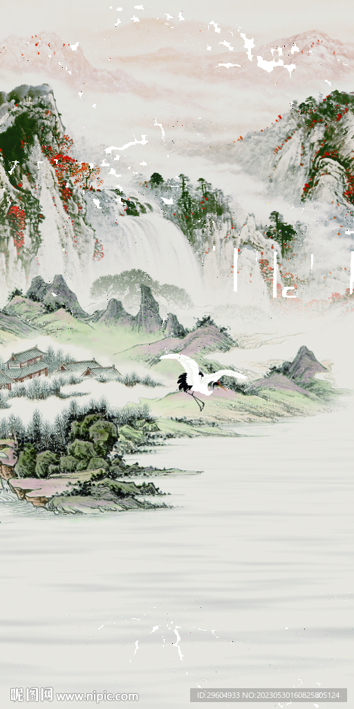 古风 轻奢玄关山水 TIF分层