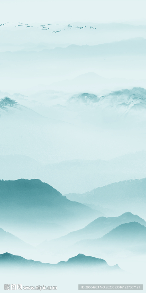 别墅 极简玄关山水 tIF分层