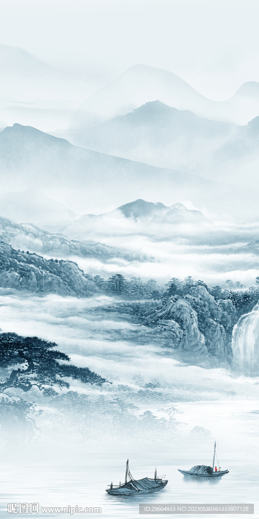 简约 玄关高端山水 tIF分层