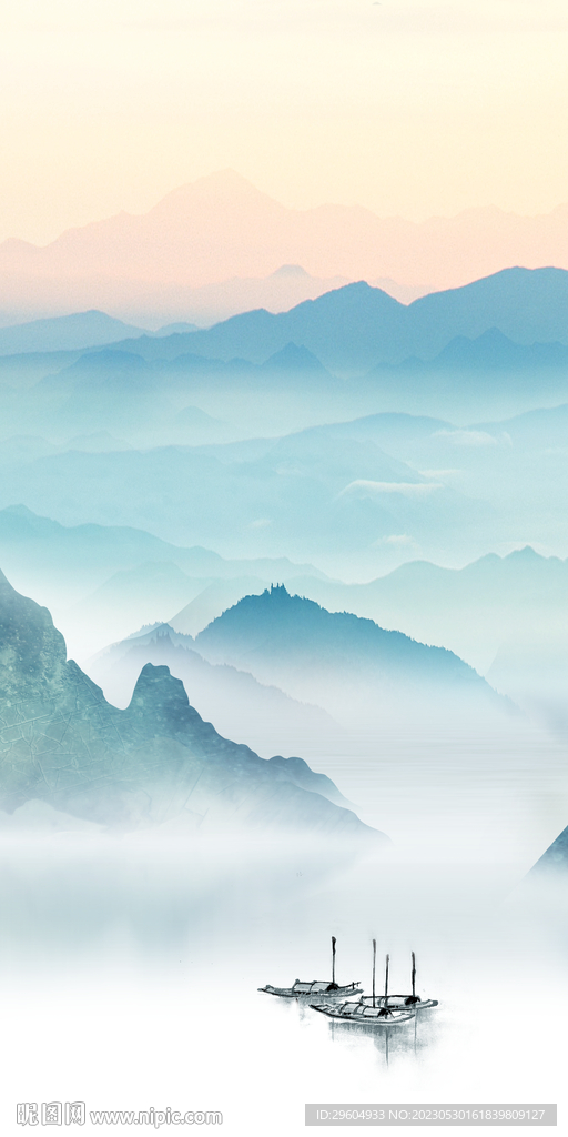 爆款 玄关新款山水 tIF分层