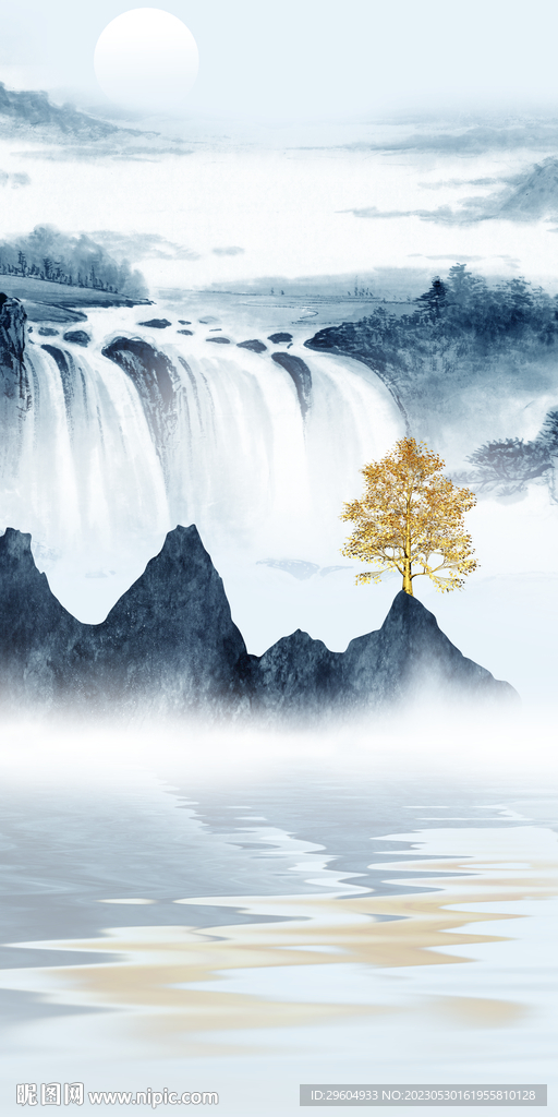 高档 玄关爆款山水 tIF分层