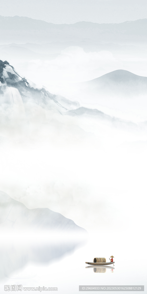 新款 简约玄关山水 tIF分层