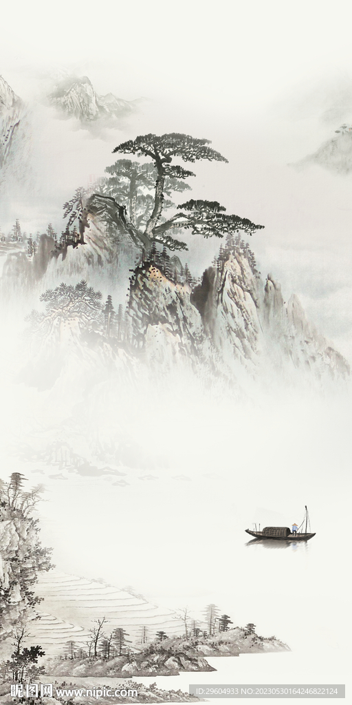 人气 高端玄关山水 tIF分层