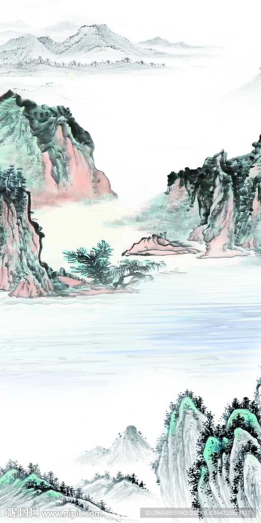 高清 别墅玄关山水 tIF分层