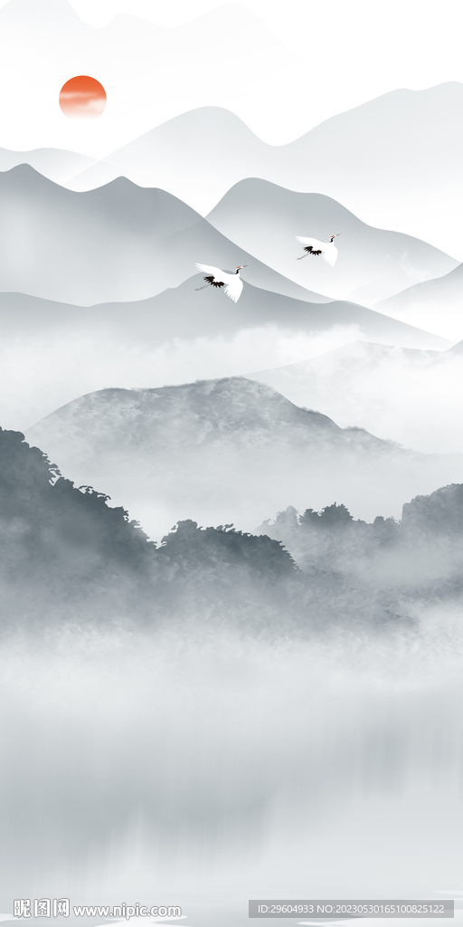 人气 玄关高端山水 tIF分层