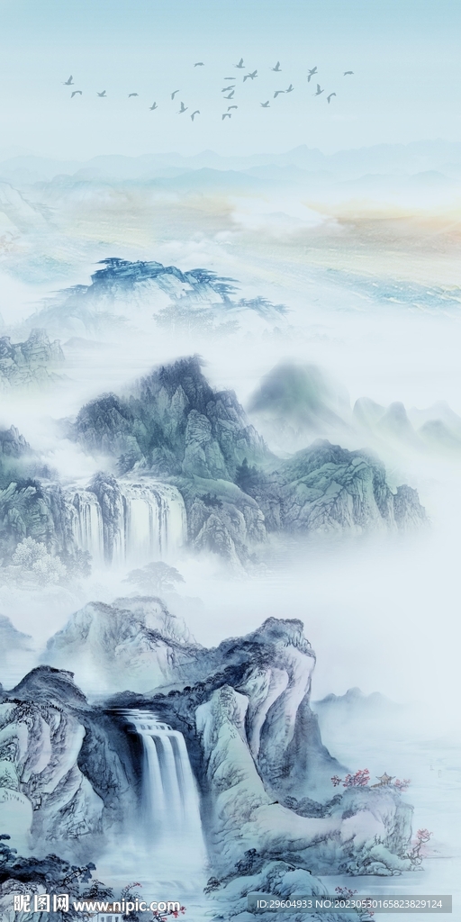 古风 清晰玄关山水 tIF分层