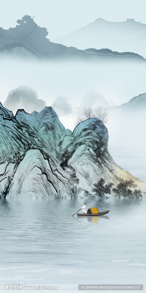 现代 清晰玄关山水 tIF分层