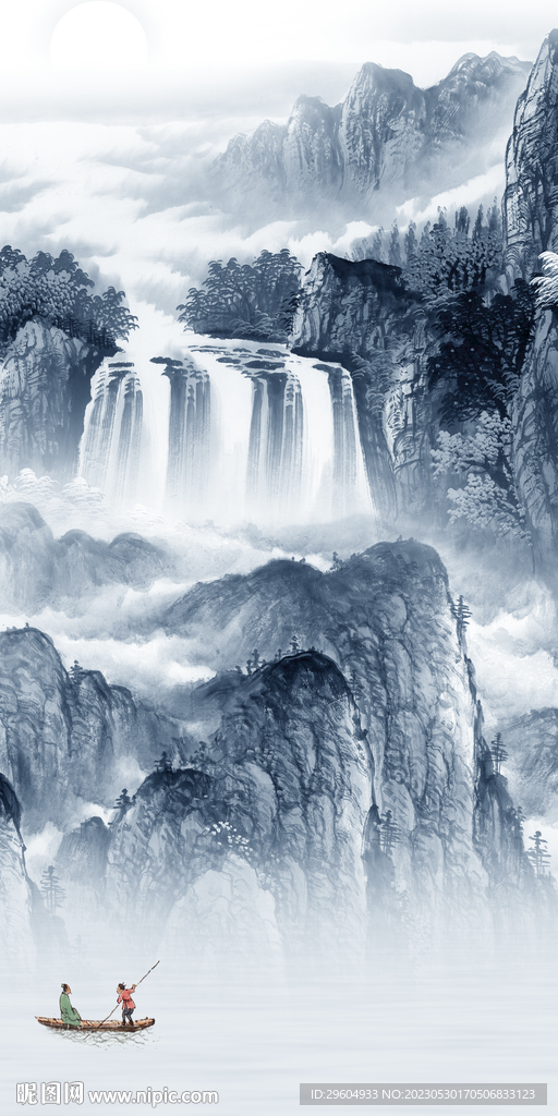 现代 别墅玄关山水 tIF分层