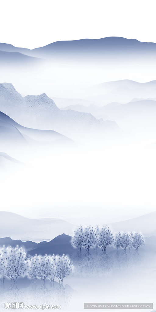 人气 清晰玄关山水 tIF分层