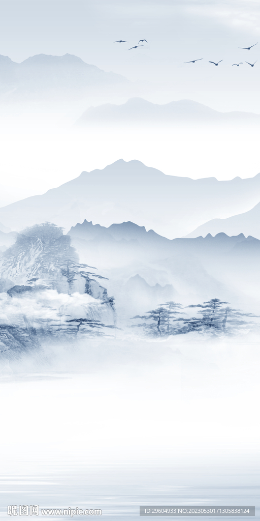 现代 高端玄关山水 tIF分层