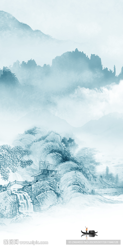 新款 简约玄关山水 TIF分层