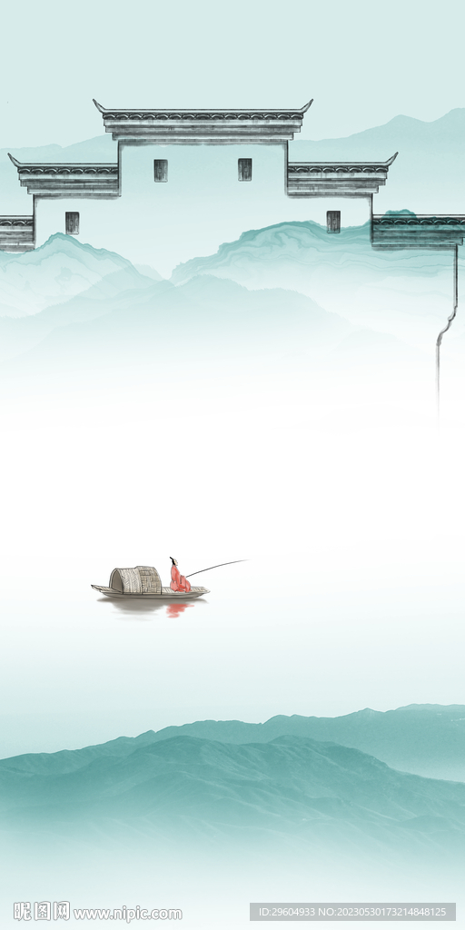 高档 高端玄关山水 tIF分层