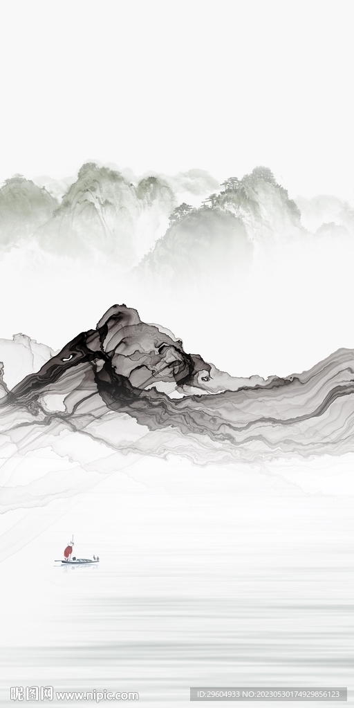 大气 简约玄关山水 TIF分层