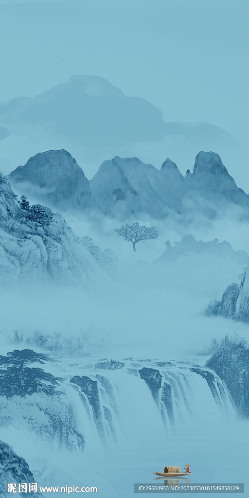 大气 简约玄关山水 tIF分层