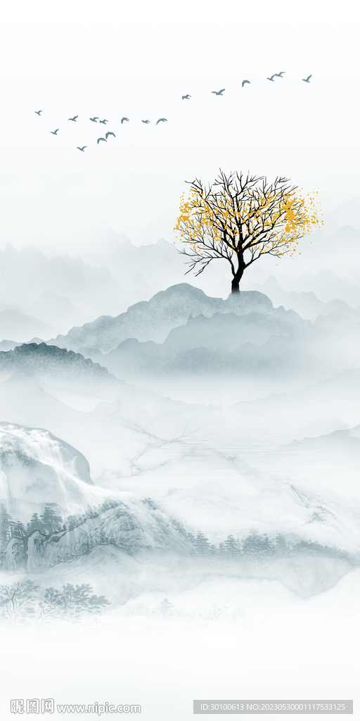 新款 高端山水玄关 TiF分层