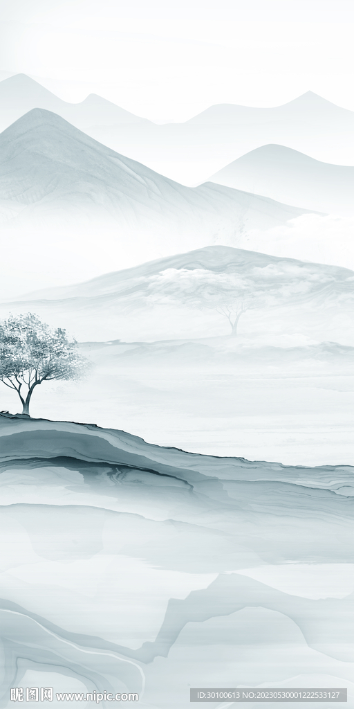 爆款 极简山水玄关 TiF分层